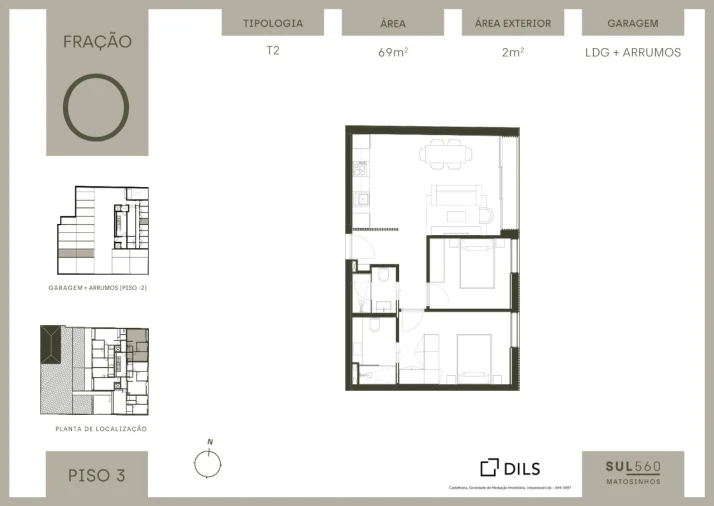 Apartamento T2 para Venda em Matosinhos e Leça da Palmeira Planta 1