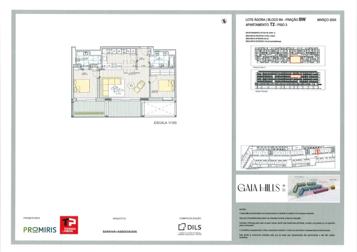 Apartamento T2 para Venda em Santa Marinha e São Pedro da Afurada Planta 1