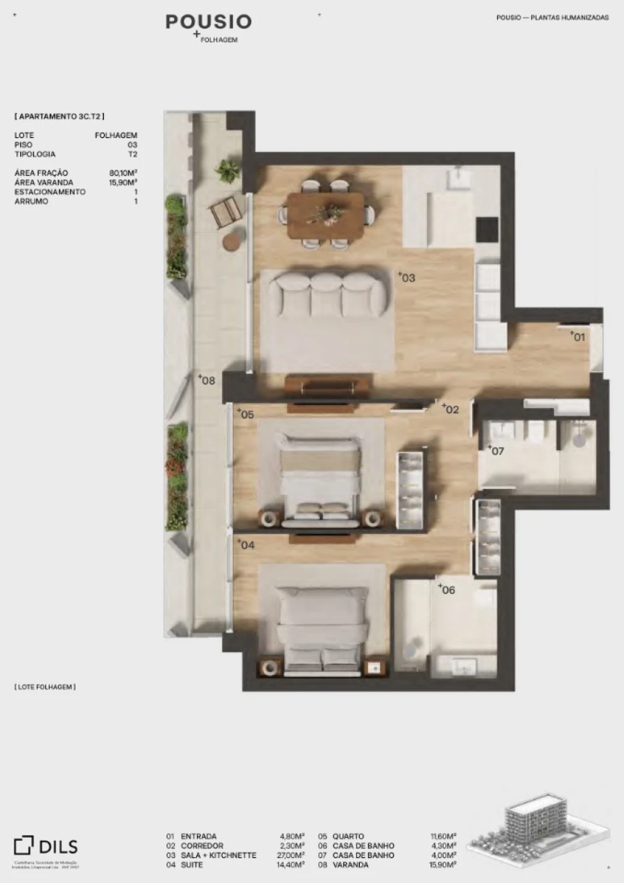 Apartamento T2 para Venda em Ramalde Planta 1