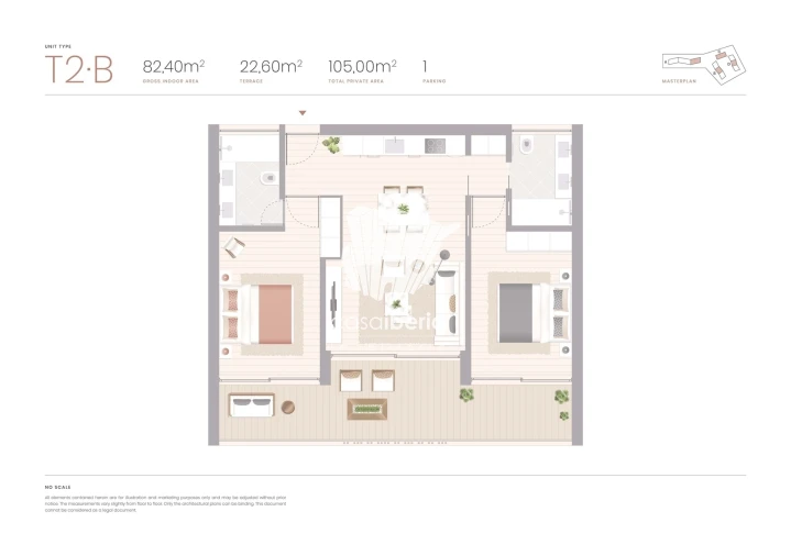 Apartamento T2 para Venda em Lagoa e Carvoeiro Planta 3
