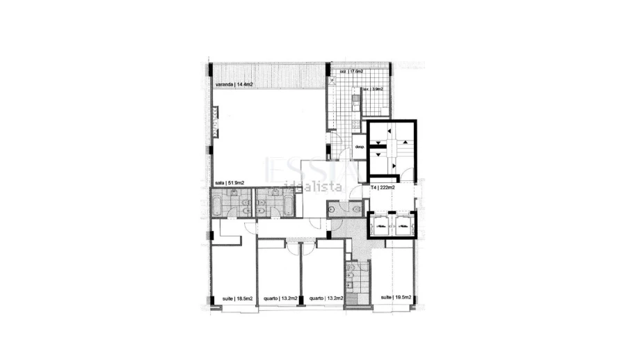 Apartamento T4 para Arrendamento em Matosinhos e Leça da Palmeira Planta 1