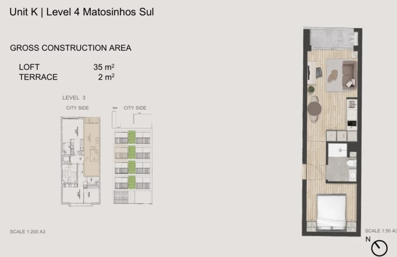 Apartamento T1 para Venda em Matosinhos e Leça da Palmeira Planta 1
