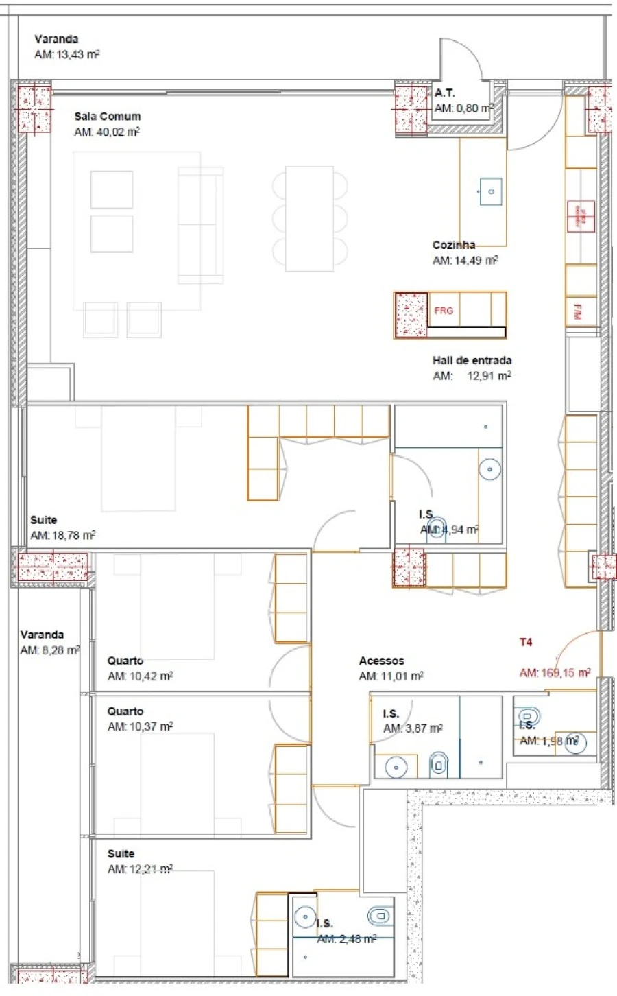Apartamento T4 para Venda em Ramalde Planta 1