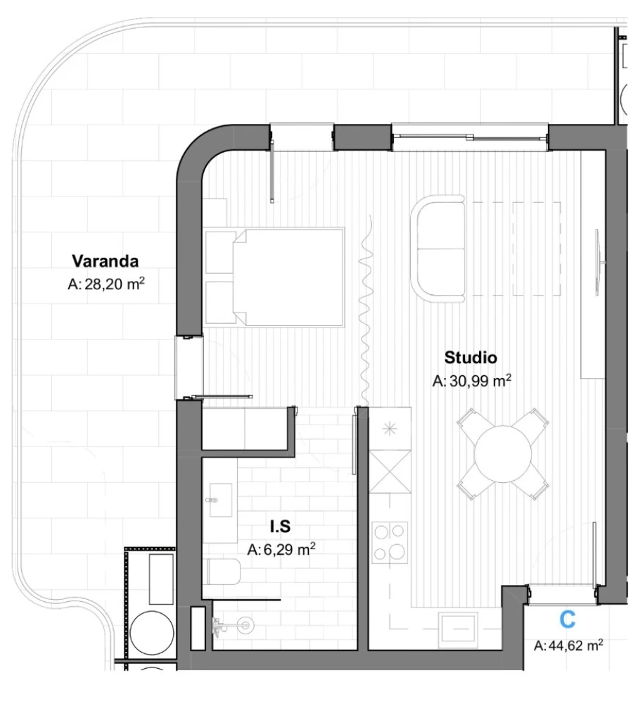 Apartamento para Venda em Armação de Pera Planta 1
