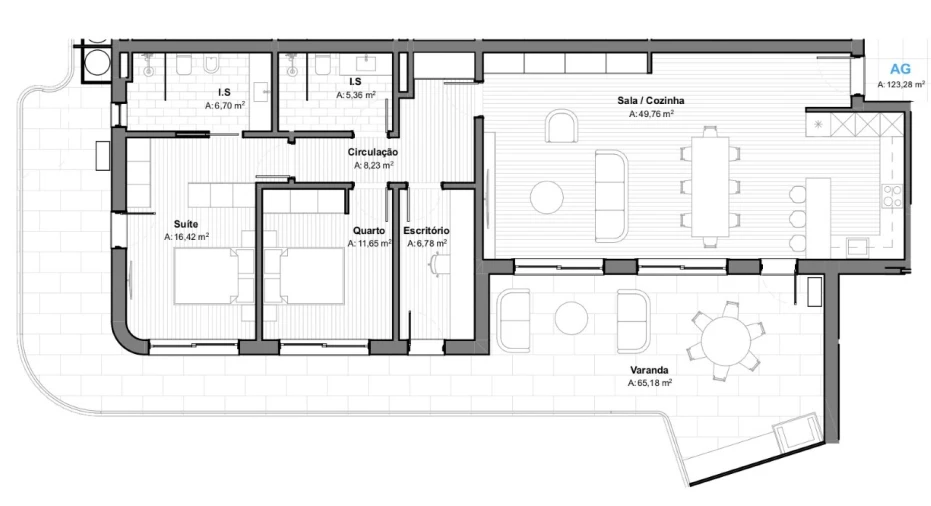 Apartamento T2 para Venda em Armação de Pera Planta 1