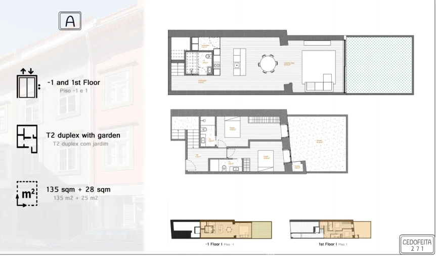 Apartamento T2 para Venda em Cedofeita, Santo Ildefonso, Sé, Miragaia, São Nicolau e Vitória Planta 1