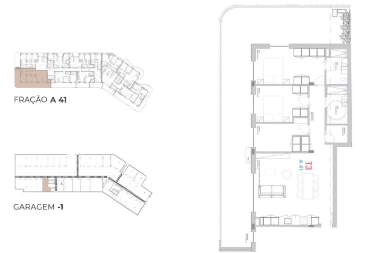 Apartamento T3 para Venda em Oliveira do Douro Planta 1