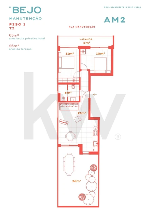 Apartamento T2 para Arrendamento em Beato