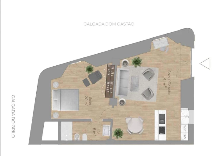 Apartamento T1 para Venda em Beato Planta 1
