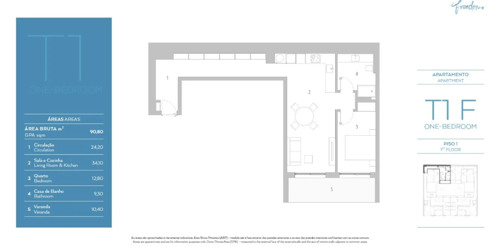 Apartamento T1 para Venda em Arroios Planta 1