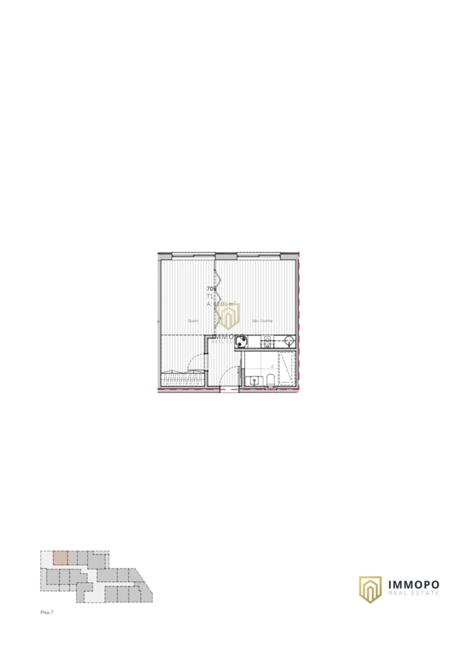 Apartamento T1 para Venda em Mafamude e Vilar do Paraíso Foto 30