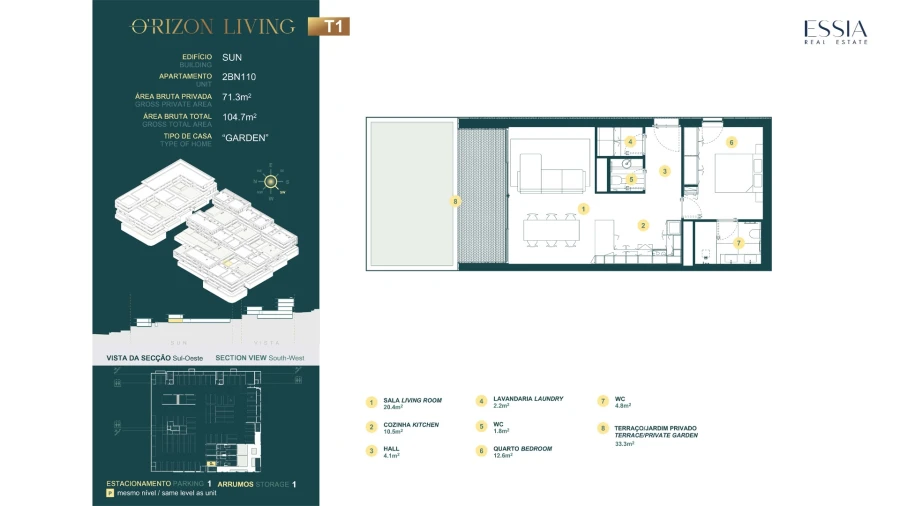 Apartamento T1 para Venda em Gondomar (São Cosme), Valbom e Jovim Planta 1