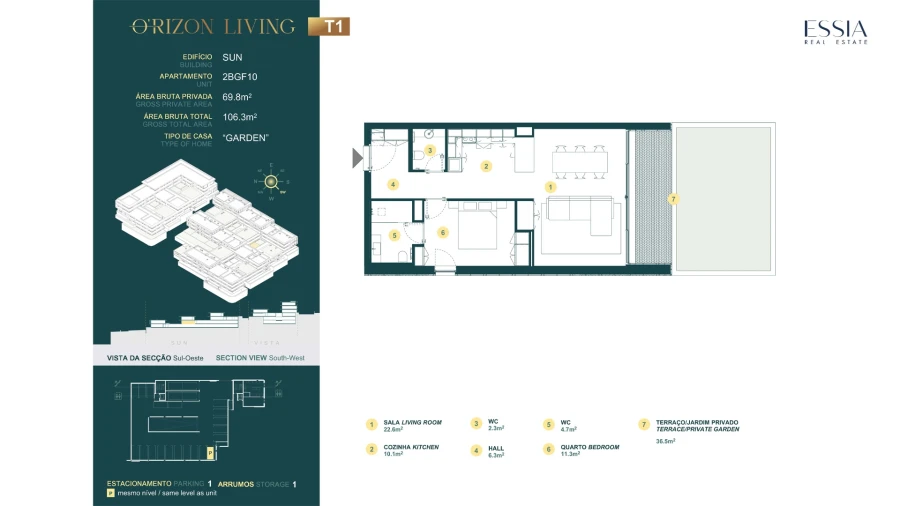 Apartamento T1 para Venda em Gondomar (São Cosme), Valbom e Jovim Planta 1