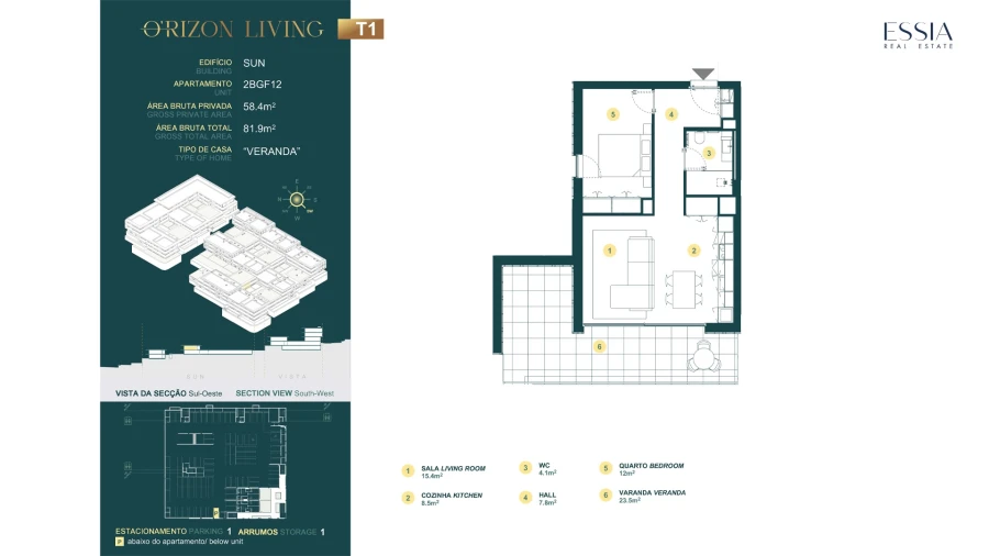 Apartamento T1 para Venda em Gondomar (São Cosme), Valbom e Jovim Planta 1
