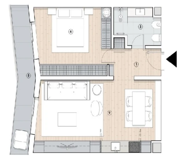 Apartamento T1 para Venda em Paranhos Planta 1