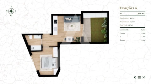 Apartamento T1 para Venda em Glória e Vera Cruz