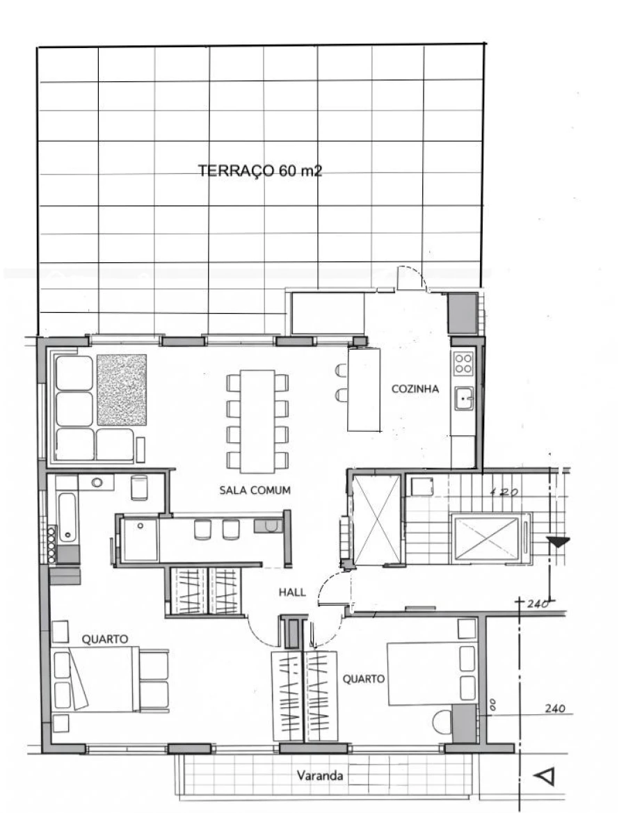 Apartamento T2 para Venda em Alvalade Planta 1