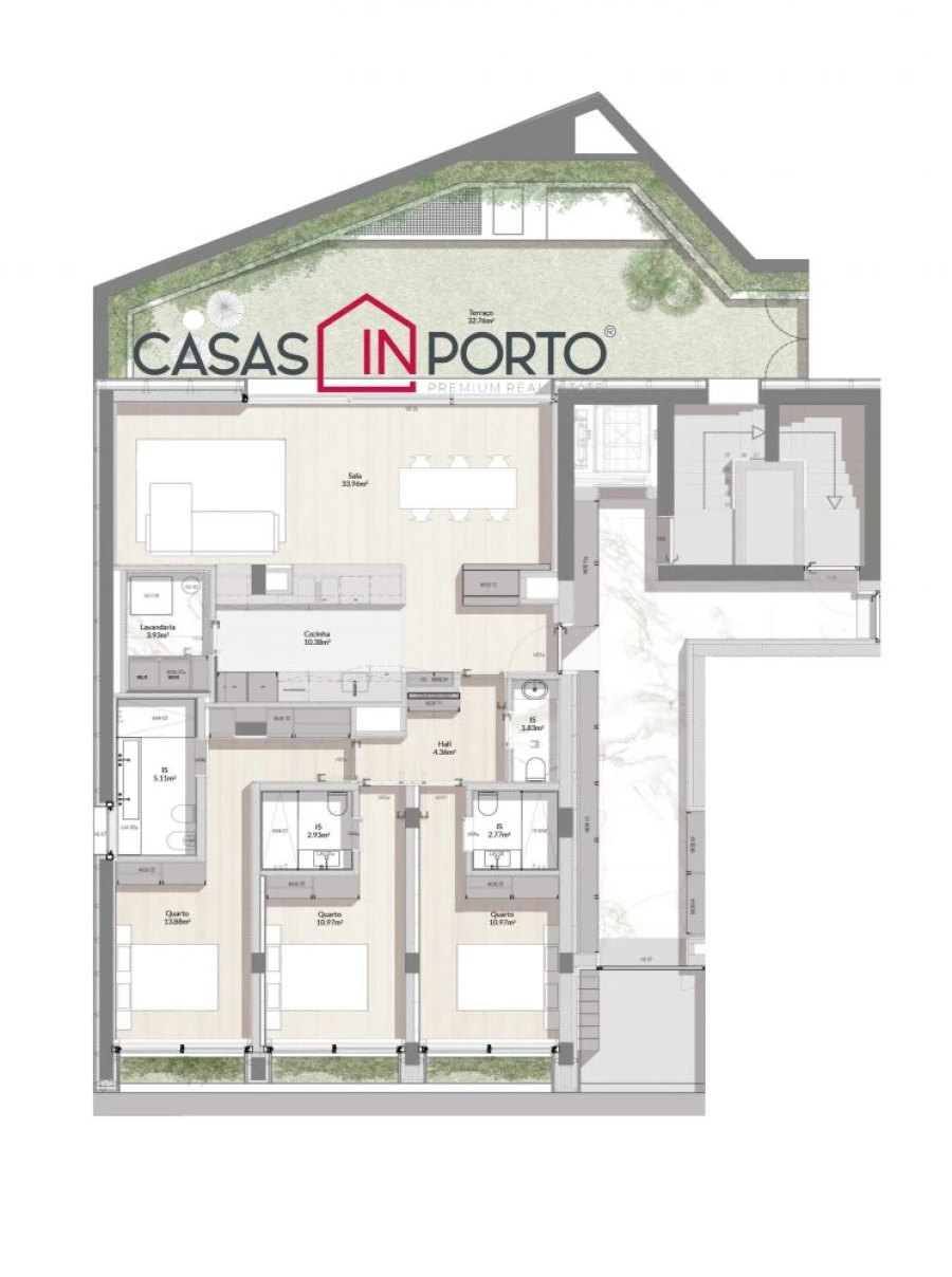 Apartamento T3 para Venda em Bonfim Planta 1