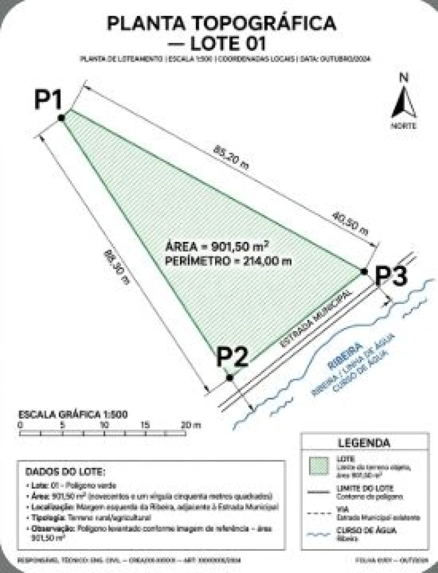 Terreno para Venda em Castro Verde e Casével Planta 1
