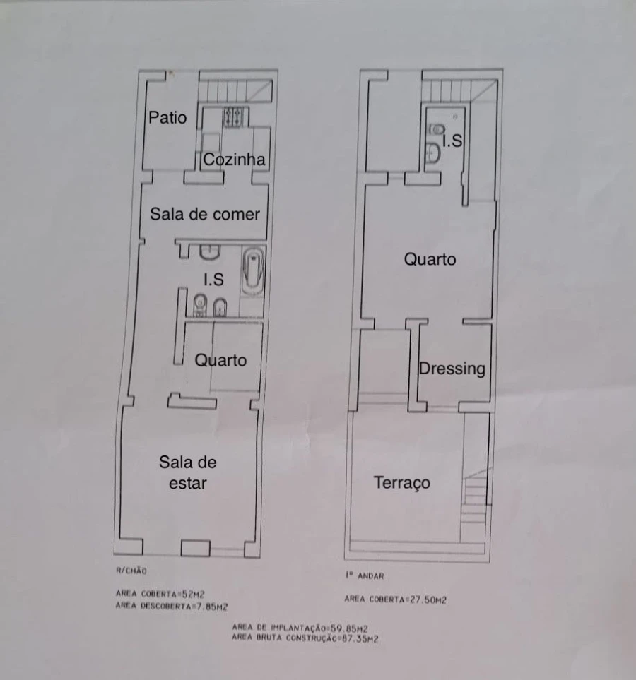 Moradia T2 para Venda em Olhão Planta 1