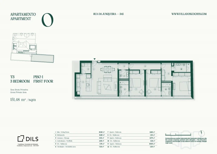 Apartamento T3 para Venda em Belém Planta 1