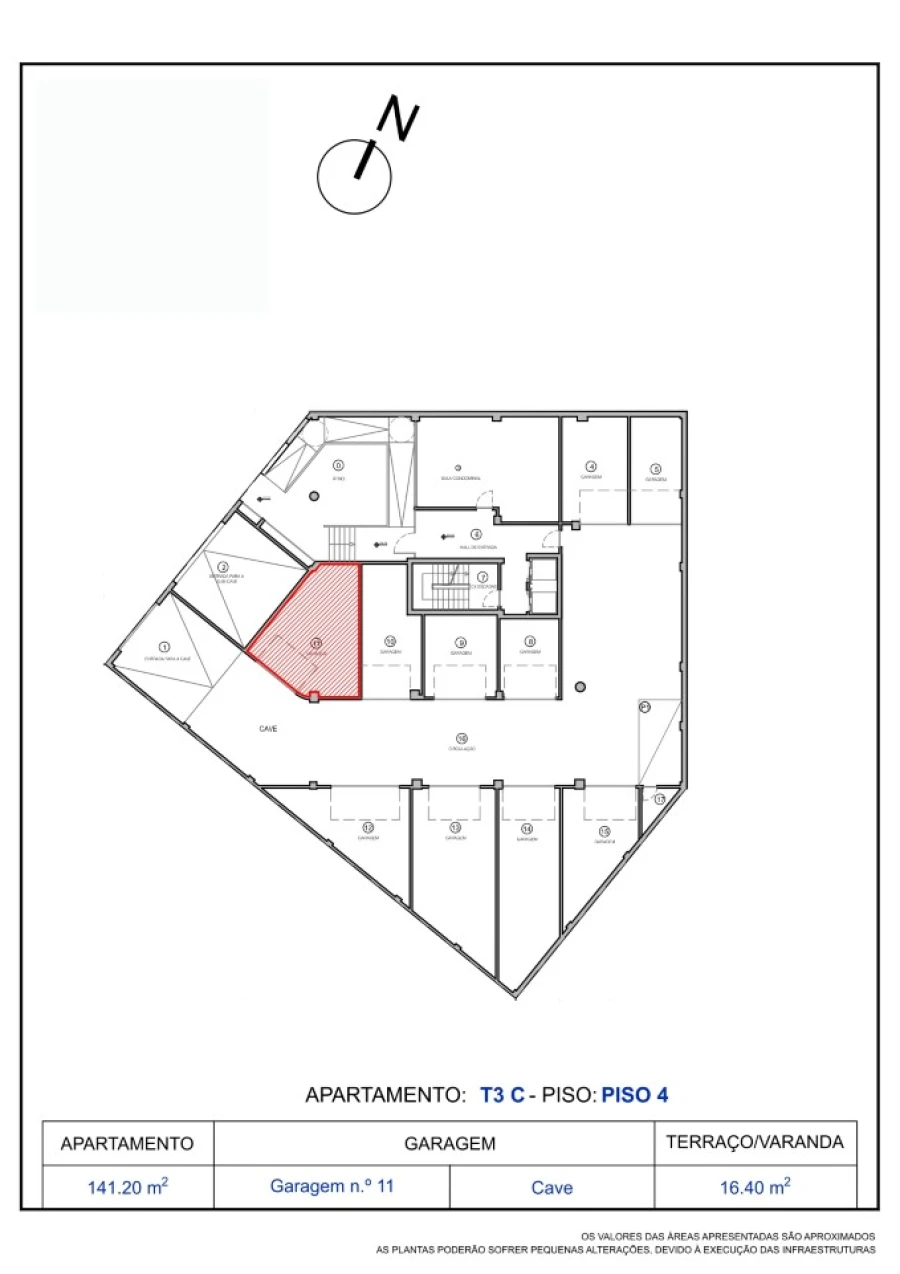 Apartamento T3 para Venda em Tavarede Planta 1