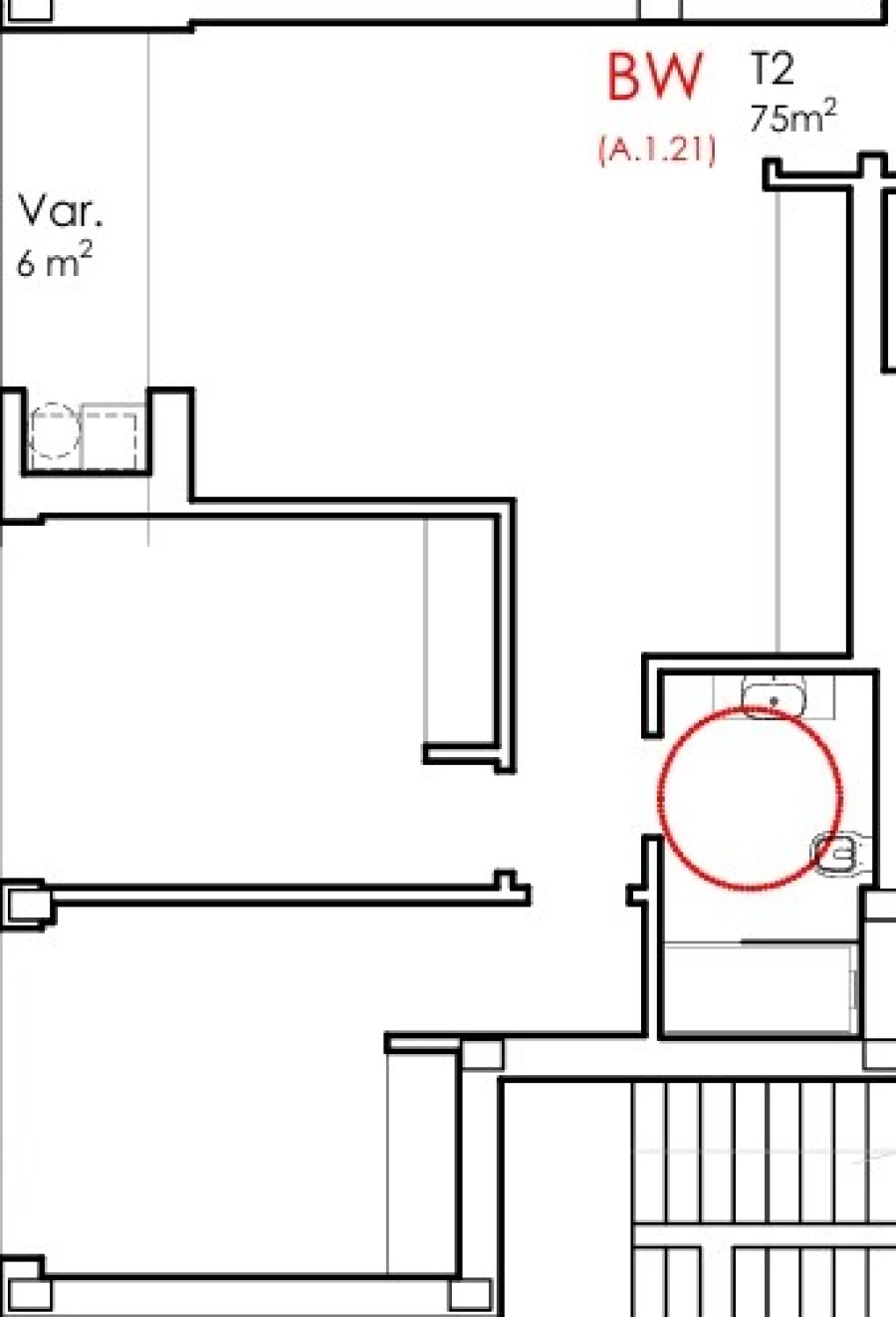 Apartamento T2 para Venda em Fânzeres e São Pedro da Cova Planta 1
