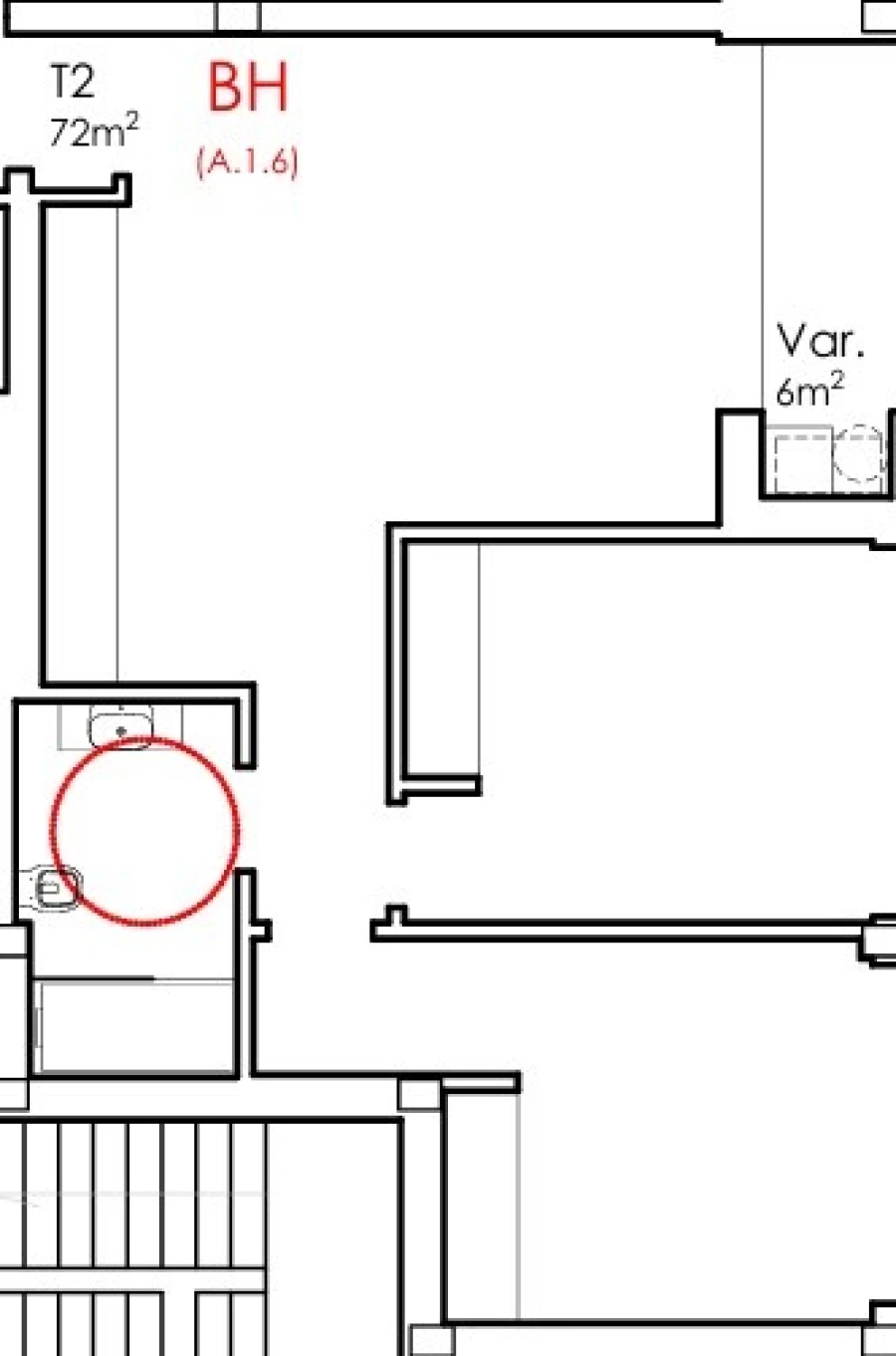 Apartamento T2 para Venda em Fânzeres e São Pedro da Cova Planta 1