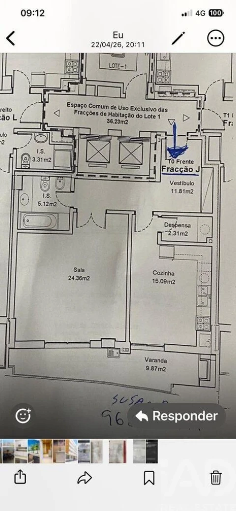 Apartamento T1 para Venda em Armação de Pera