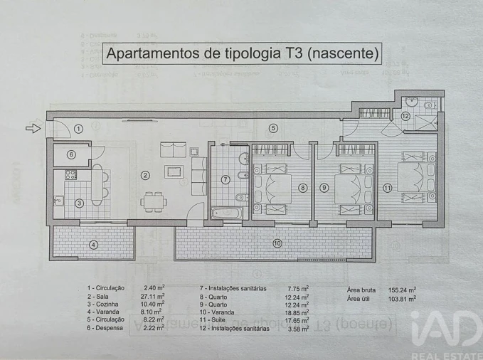 Apartamento T3 para Venda em Loule (São Sebastião) Foto 8