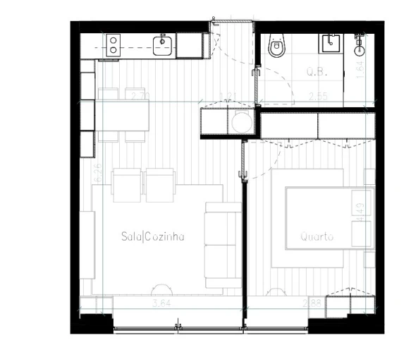 Apartamento T1 para Venda em Matosinhos e Leça da Palmeira Planta 1