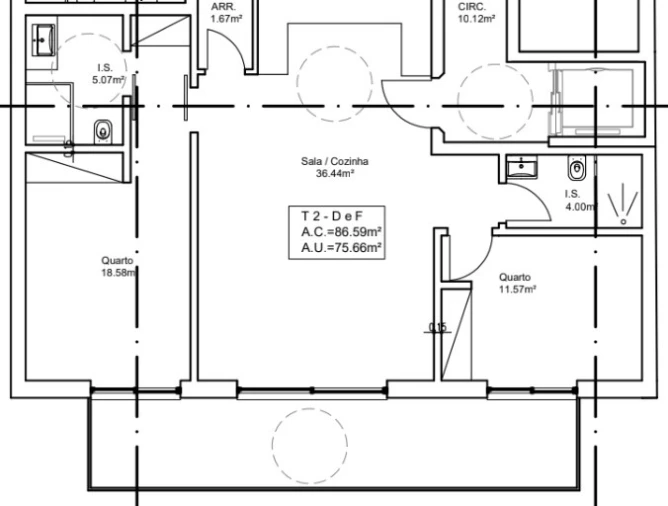 Apartamento T2 para Venda em Quarteira Planta 1