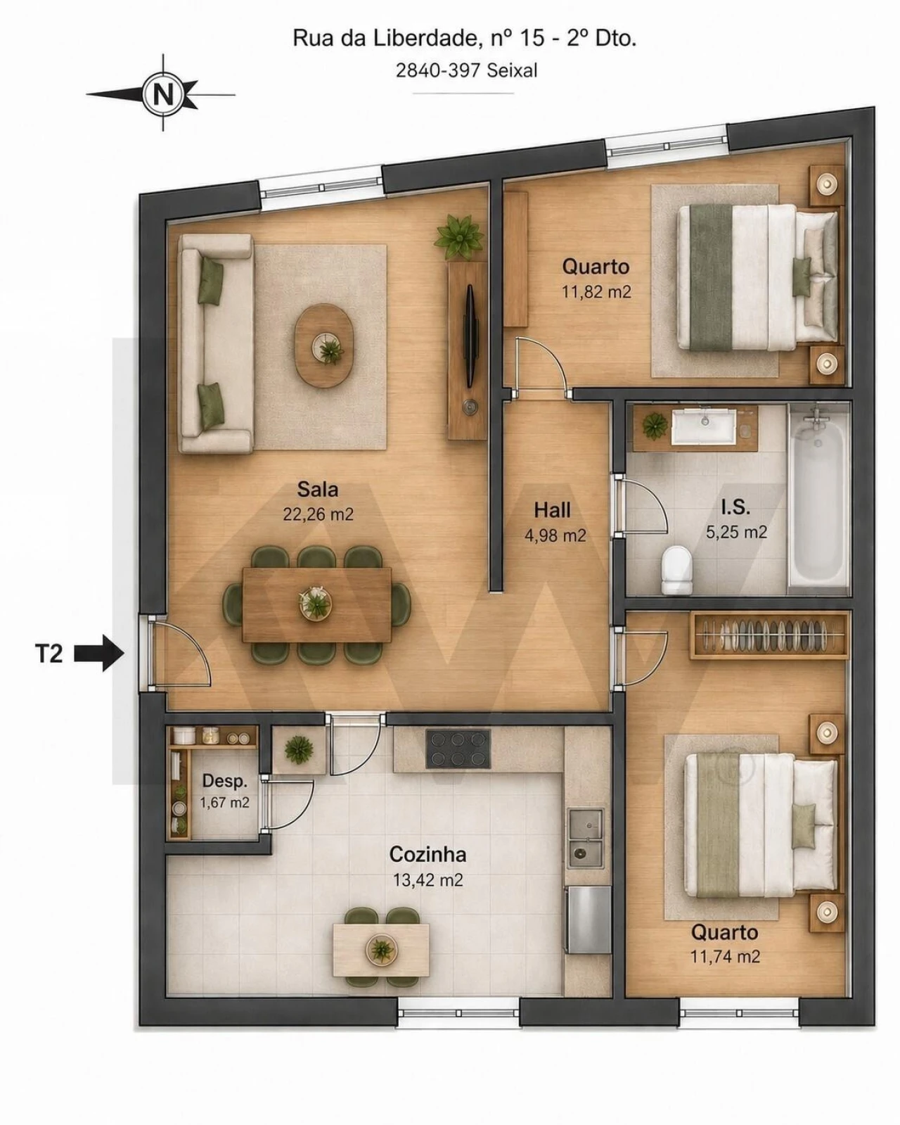 Apartamento T2 para Arrendamento em Seixal, Arrentela e Aldeia de Paio Pires Foto 17