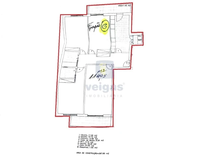 Apartamento T3 para Venda em São Pedro Planta 1