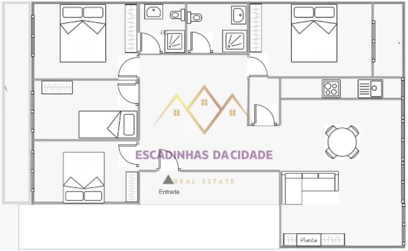 Apartamento T4 para Venda em Águas Livres Planta 1