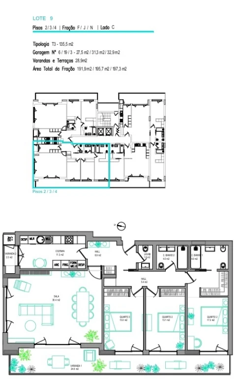 Apartamento T3 para Venda em Carcavelos e Parede