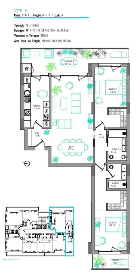 Apartamento T2 para Venda em Carcavelos e Parede