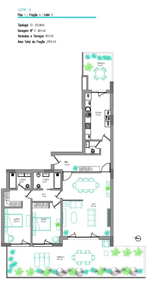 Apartamento T2 para Venda em Carcavelos e Parede