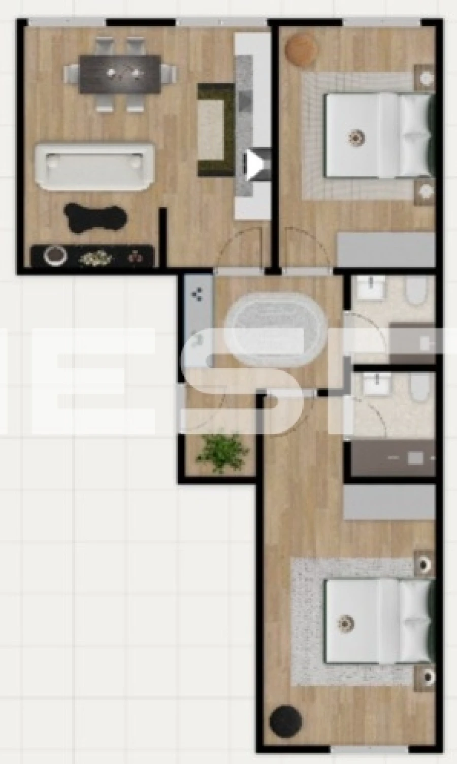 Apartamento T2 para Venda em Benfica Planta 1