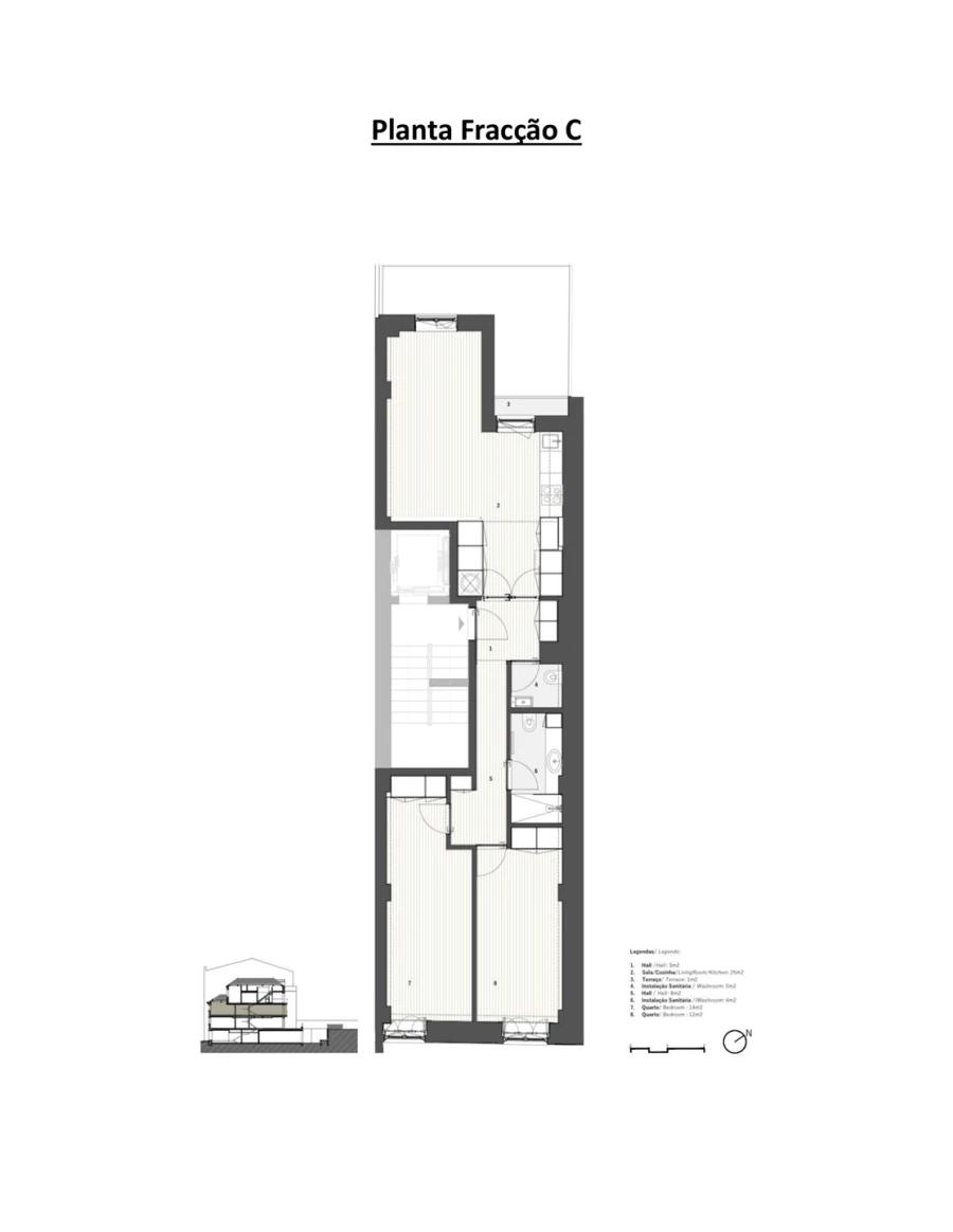 Apartamento T2 para Venda em Cedofeita, Santo Ildefonso, Sé, Miragaia, São Nicolau e Vitória Planta 1