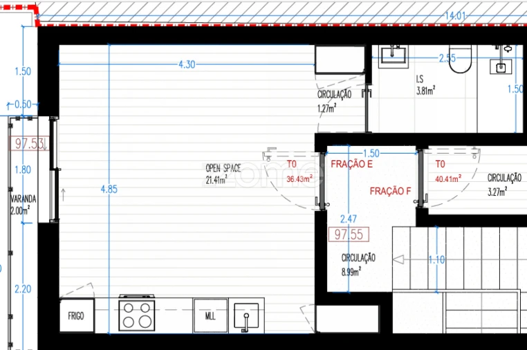 Apartamento T1 para Venda em Custóias, Leça do Balio e Guifões Planta 1