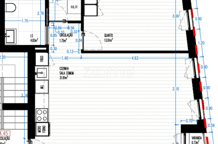 Apartamento T1 para Venda em Custóias, Leça do Balio e Guifões Planta 1