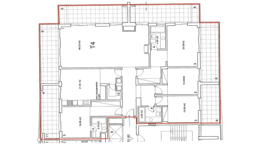 Apartamento T4 para Venda em Portimão Planta 1