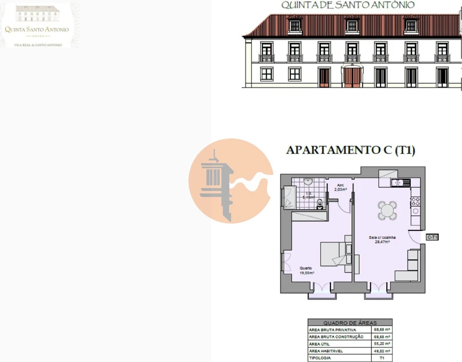Apartamento T1 para Venda em Vila Real de Santo Antonio Foto 2