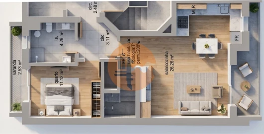 Apartamento T3 para Venda em Altura