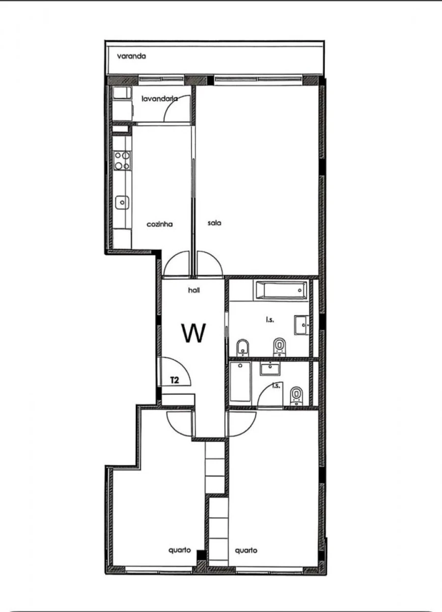 Apartamento T2 para Venda em São João de Ver Planta 1