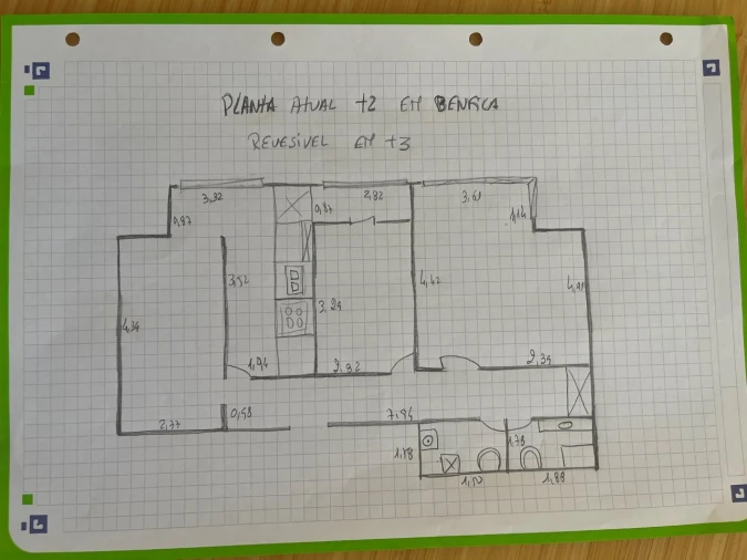 Apartamento T3 para Venda em Benfica Planta 1