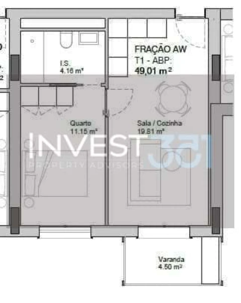 Apartamento T1 para Venda em Paranhos