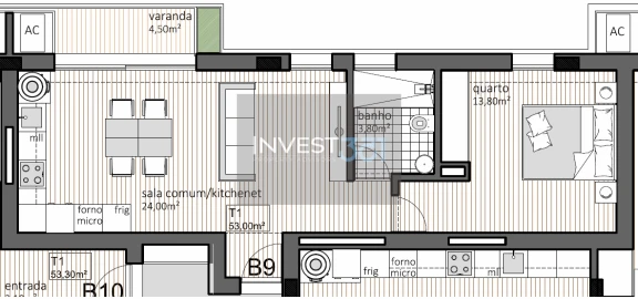 Apartamento T1 para Venda em Paranhos