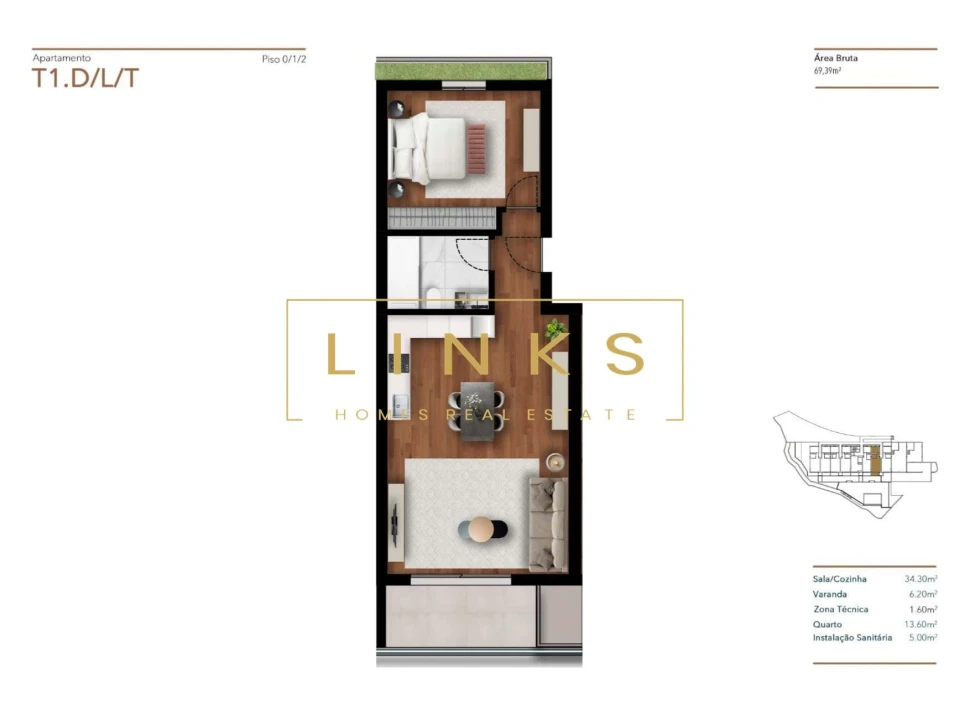 Apartamento T1 para Venda em Imaculado Coração de Maria Foto 8